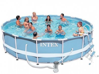  Каркасный бассейн круглый Intex, 366х99см, фильтр-насос+лестница 28718